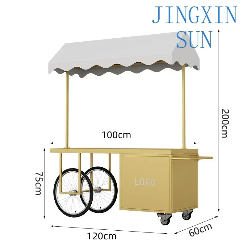 Internet celebrity wrought iron flower car outdoor market stall car stall trolley snack car night market mobile stall trolley