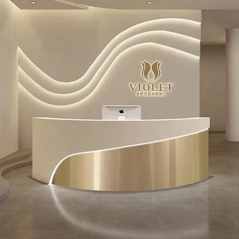 Shop Counter Tables Reception Desk Luxury Lectern White Modern Simple Reception Desk Information Mostrador Cajero Room Furniture