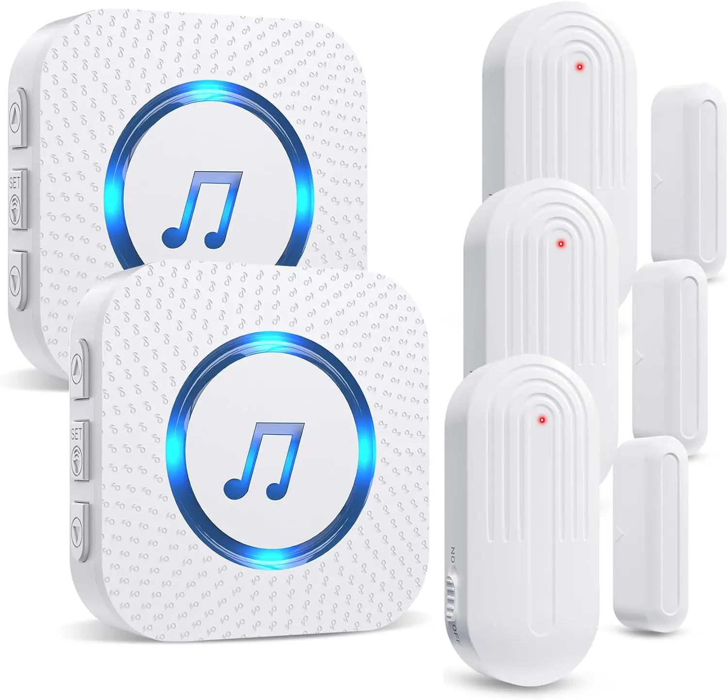 

Wireless Door Chime with 500ft Range, 55 Tunes, Adjustable Volume, 3 Sensors & 2 Receivers for Home/Office