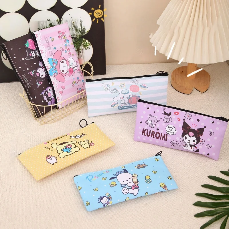 

24 шт./лот Sanrio Kuromi Melody Pochacco пенал милый Cinnamoroll пенал канцелярские принадлежности ручка сумка офисные школьные принадлежности