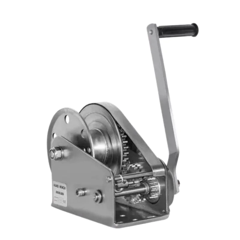 304 Stainless Steel Hand Crank Winch Two Way Self Locking Manual Hoist Small Windlass Waterproof Rust Proof 1200 Lbs Industrial