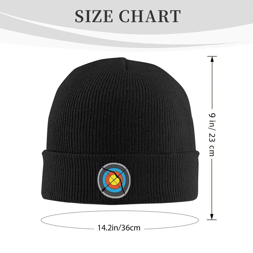 Archery Target Print Knit Beanie Stretchy Warm Daily Knitted Hat for Men Women