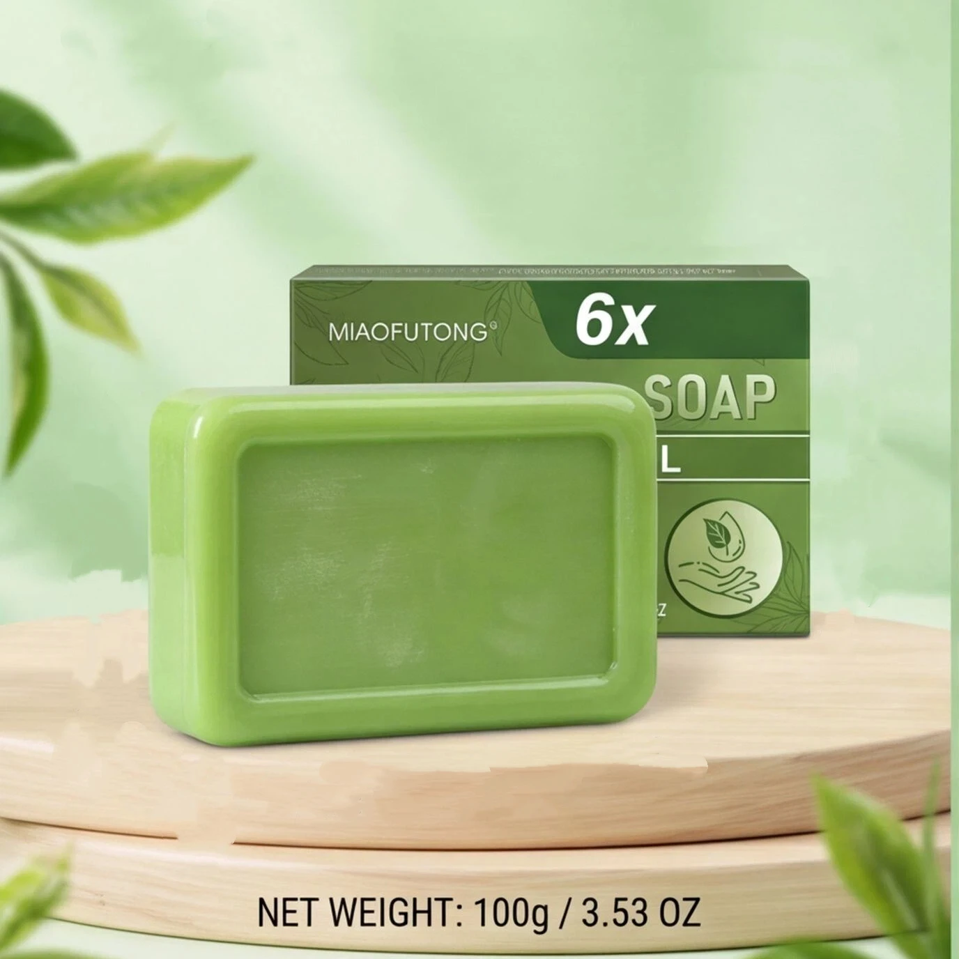 3/5Pc Tea Tree Essential Oil Handmade Soap Gentle Daily Cleansing Bar For Face Body HandSkin Care Soap For All Skin Types 100g