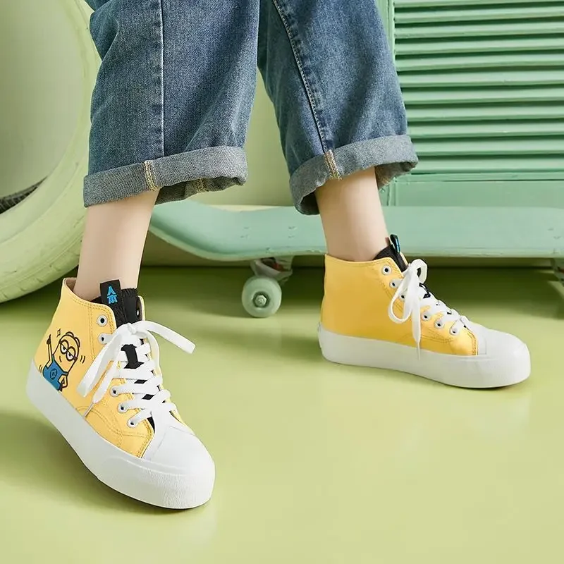 Spregevole Me Minions cartoon cute scarpe casual con suola spessa animazione creativa periferiche kawaii scarpe di tela sneakers per studenti