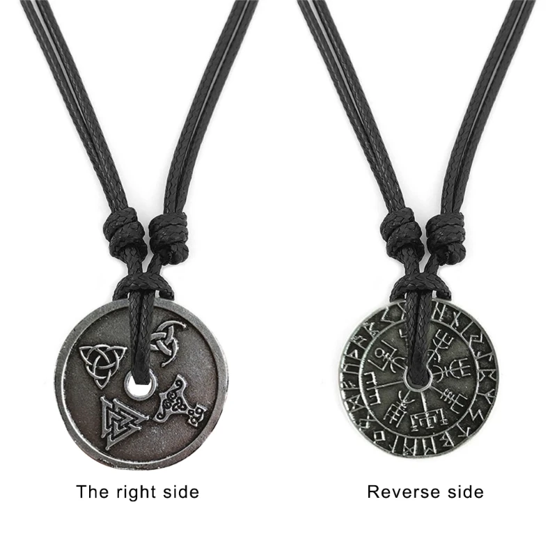 Unique Hollow Rune Symbol Necklace Adjustable Length Neckchain Ethnic Clavicle Chain Accessory Unisex Choker Jewelry