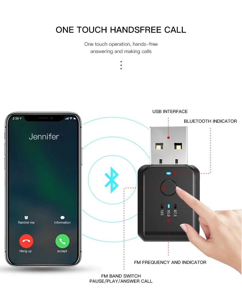 USB Bluetooth Adapter 5.0 Transmiter Bluetooth for Computer Laptop TV Speaker Headset Bluetooth Receiver