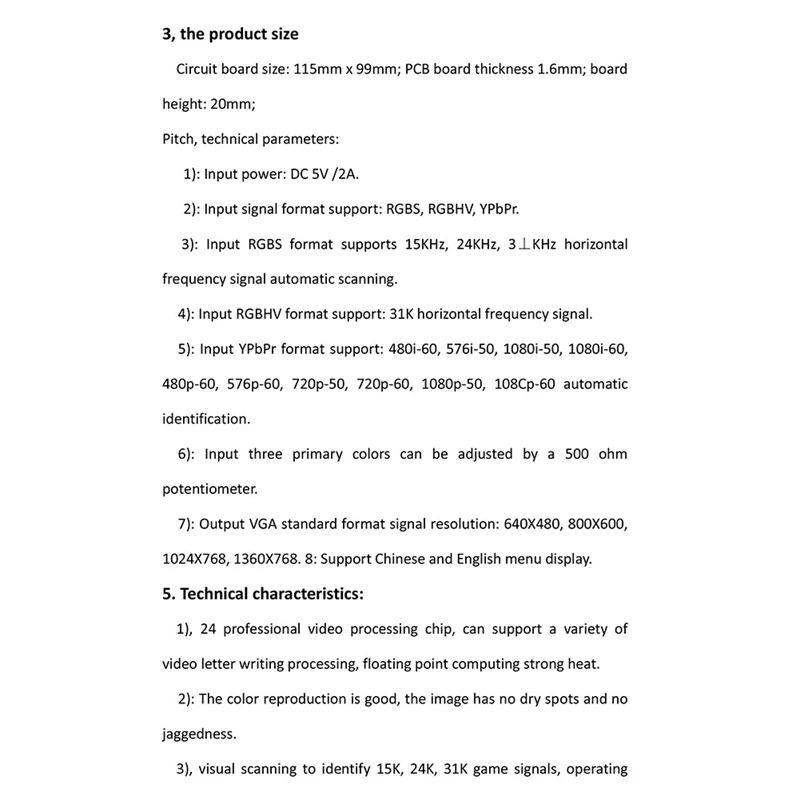 FFYY-NEW لعبة الممرات RGB/CGA/EGA/YUV إلى VGA HD لوحة محول الفيديو HD9800/GBS8200 لوحة خضراء ساخنة لشاشة CRT LCD PDP