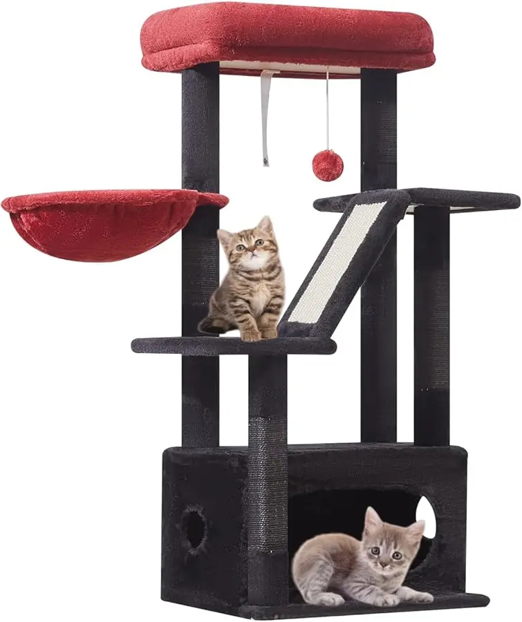

Taoqimiao Gothic Cat Tree,38.5-Inch Cat Tower for Indoor Cats,Suitable for Kittens with Luxurious cat condo with Adjustable Bask