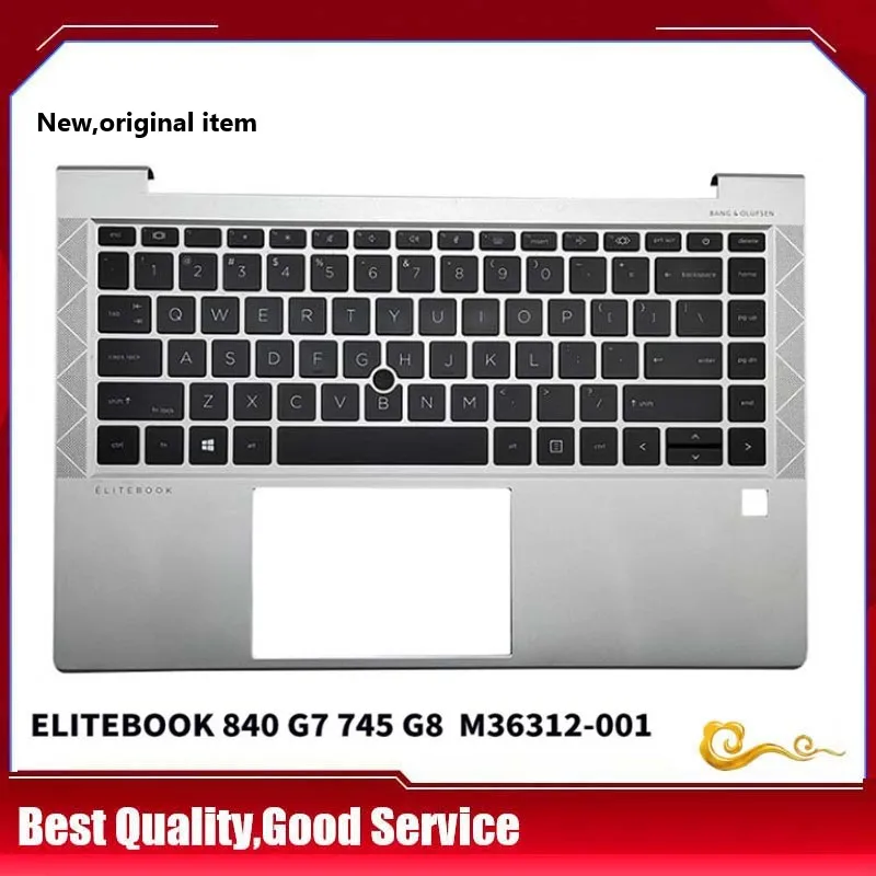 YUEBEISHENG          New/org For HP ZBOOK HP elitebook 840 G7 G6 Palmrest US Keyboard Upper cover M36312-001, Silver