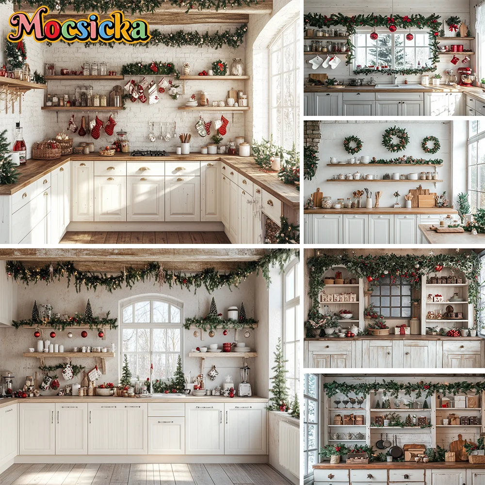 

Christmas Photography Backdrop Xmas Tree Fireplace Gift Winter Window Family Kids Party Christmas Decoration Photo Background ﻿