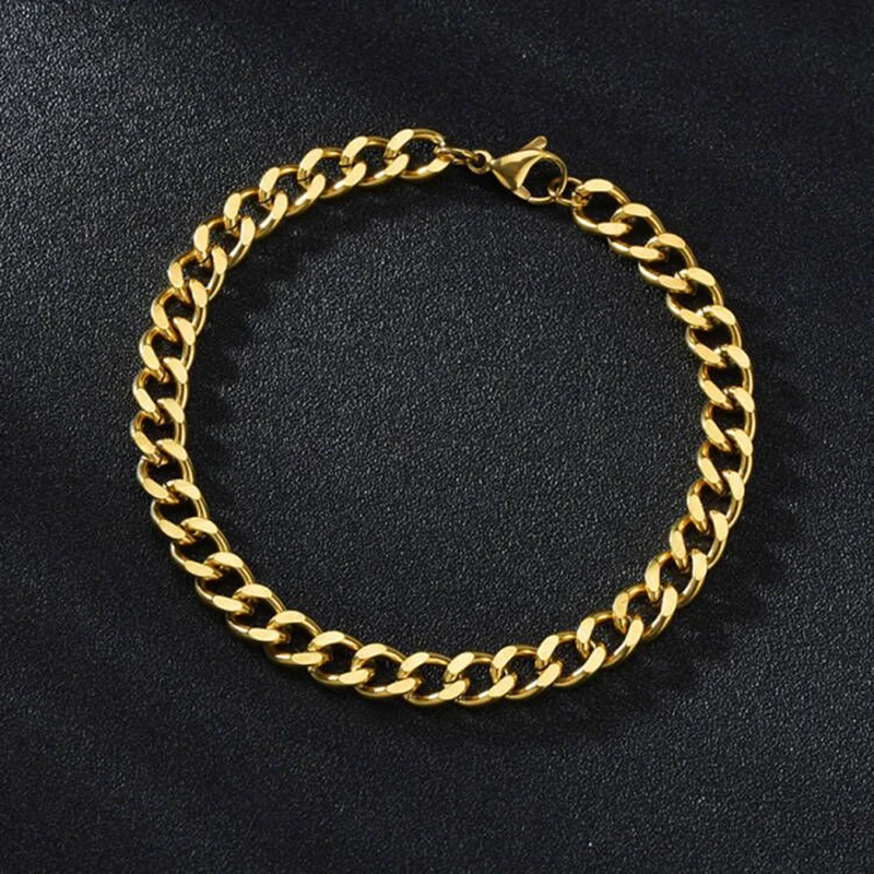 1 قطعة 3 ألوان الكلاسيكية الكوبية سلسلة قلادة الفولاذ المقاوم للصدأ واسعة 3.5 مللي متر 5 مللي متر 7 مللي متر كبح ربط سلسلة قلادة للرجال النساء مجوهرات