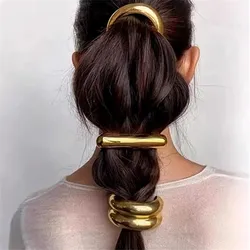 XIALUOKE Metal Smooth Elastic Hair Loop HairBands for Women Girl Unique Hair Pin corde gioielli accessori per capelli regali