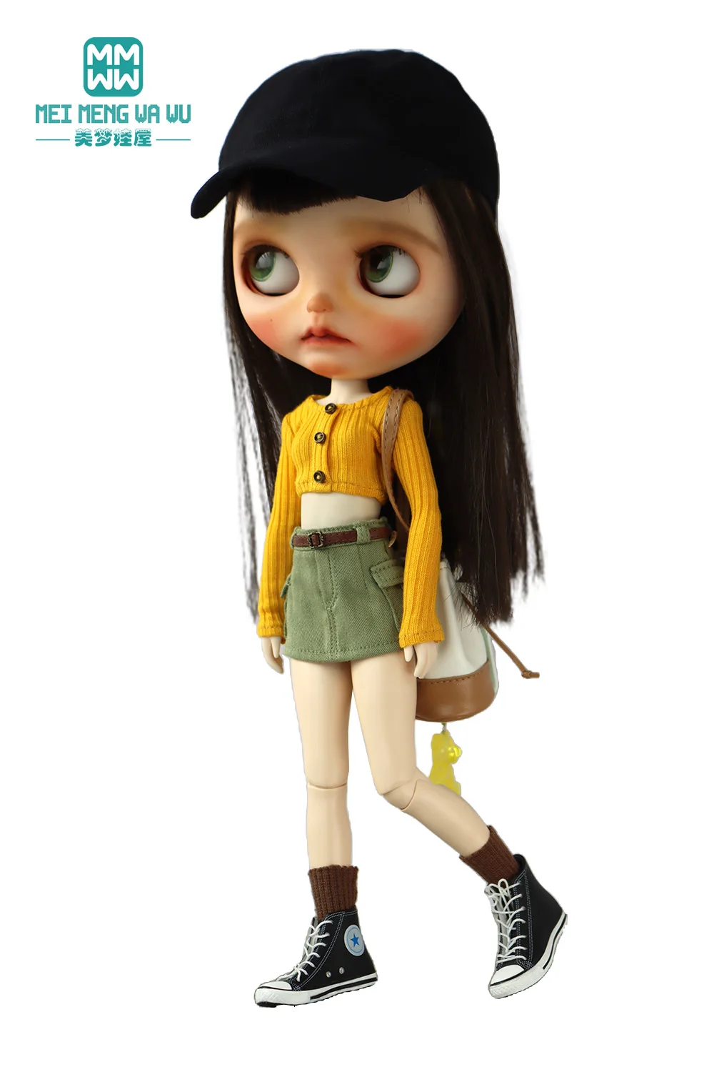 28 cm Blyth-Puppenkleidung, modische bonbonfarbene Blusen, Mini-Jeansröcke für OB23 OB24 Azone-Puppenzubehör – Detail 18