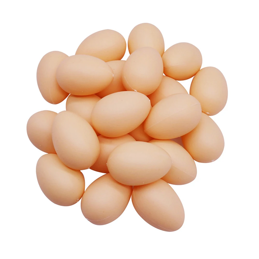 10 Pcs Chicken House Small Fake Eggs 5.5*4.3cm Farm Animal Supplies Cages Accessories Guide Chicken nest Egg Kids Toys Painting