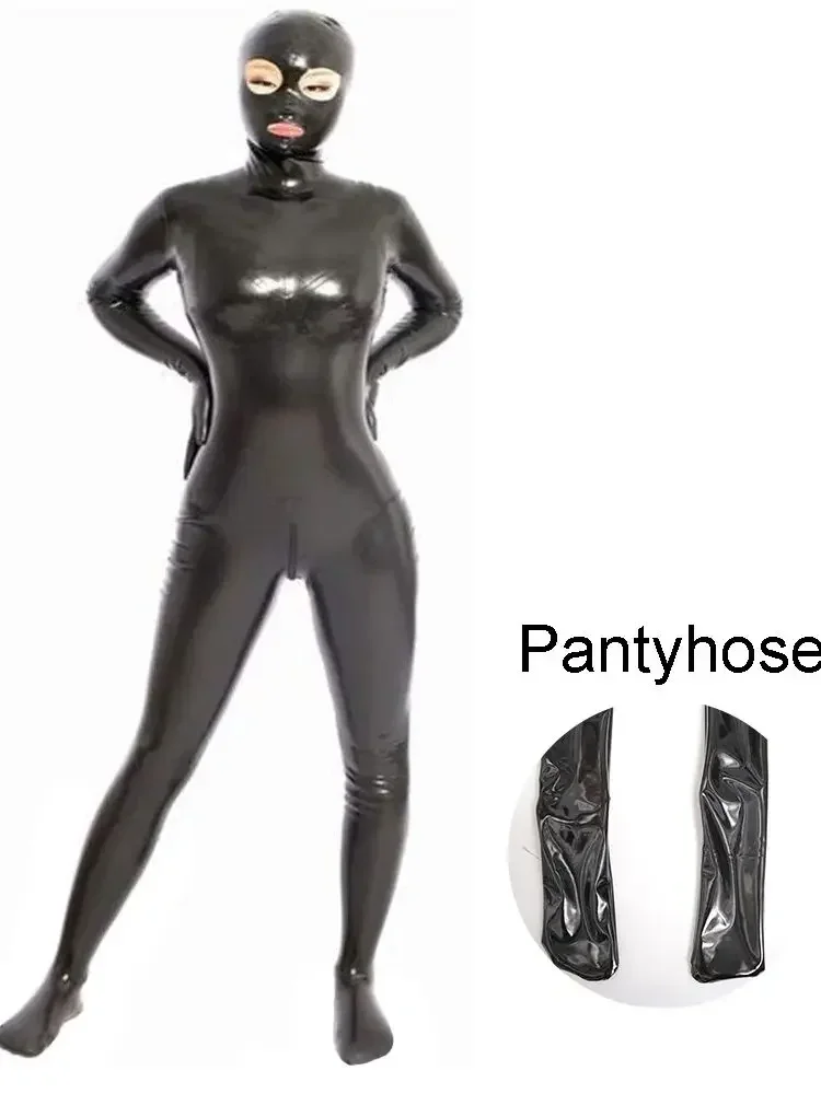 

Wet Look PVC Catsuit Shiny PU Leather Tights Bodystocking Full Coat Zentai Cosplay Costume Sexy Unitard Jumpsuit Cojoined Bodies