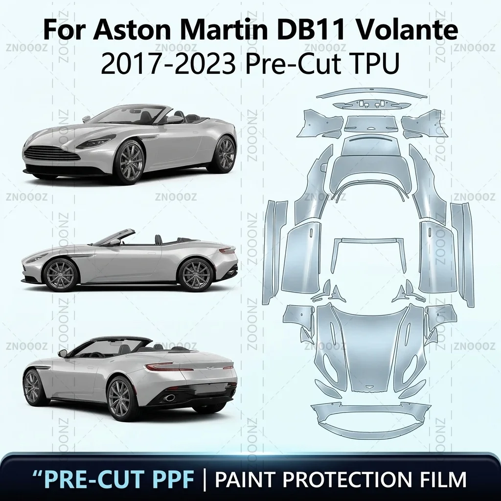 For Aston Martin DB11 Volante 2017-2023 Pre-Cut TPU PPF Self-Healing Paint Protection Full Vehicle Glossy Clear Matte Black