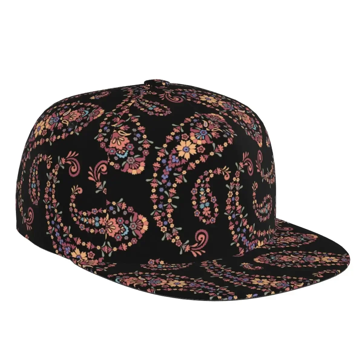 Paisley patterned baseball cap casual sun hat elegant ethnic fashion stage hip-hop women men