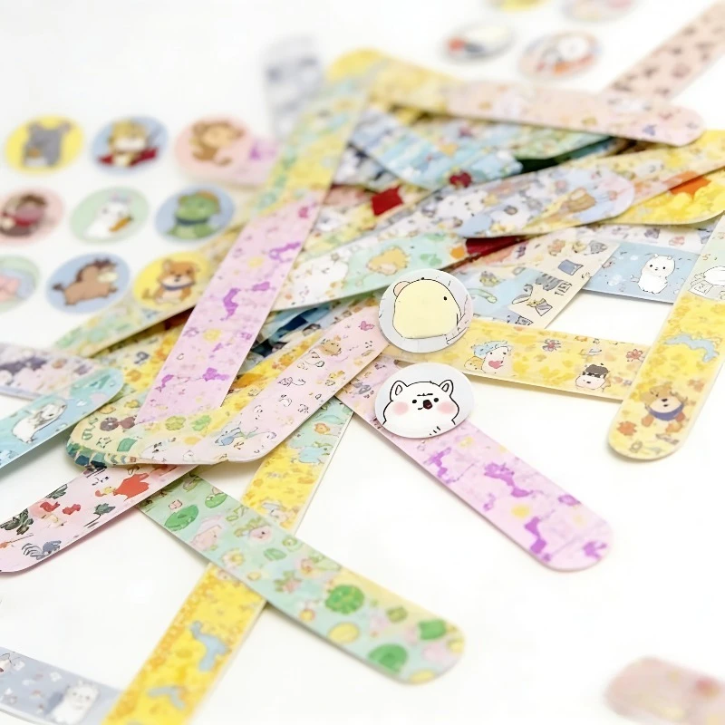 

120 шт./компл. мультяшные пластыри для детей, круглые пластыри для первой помощи, клейкие повязки, пластыри для ран