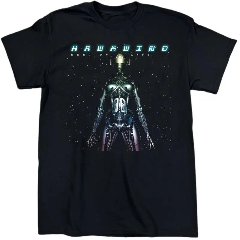 Hawkwind Band Best Of Live Cotton Black Full Size T Shirt For Men C166