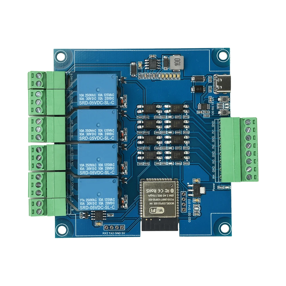ESP32 RS485 Modbus Wifi Bluetooth Relais Optokoppler Isolation Modul Tyep C 4/8 Kanal Relais Modul DC 9-24V