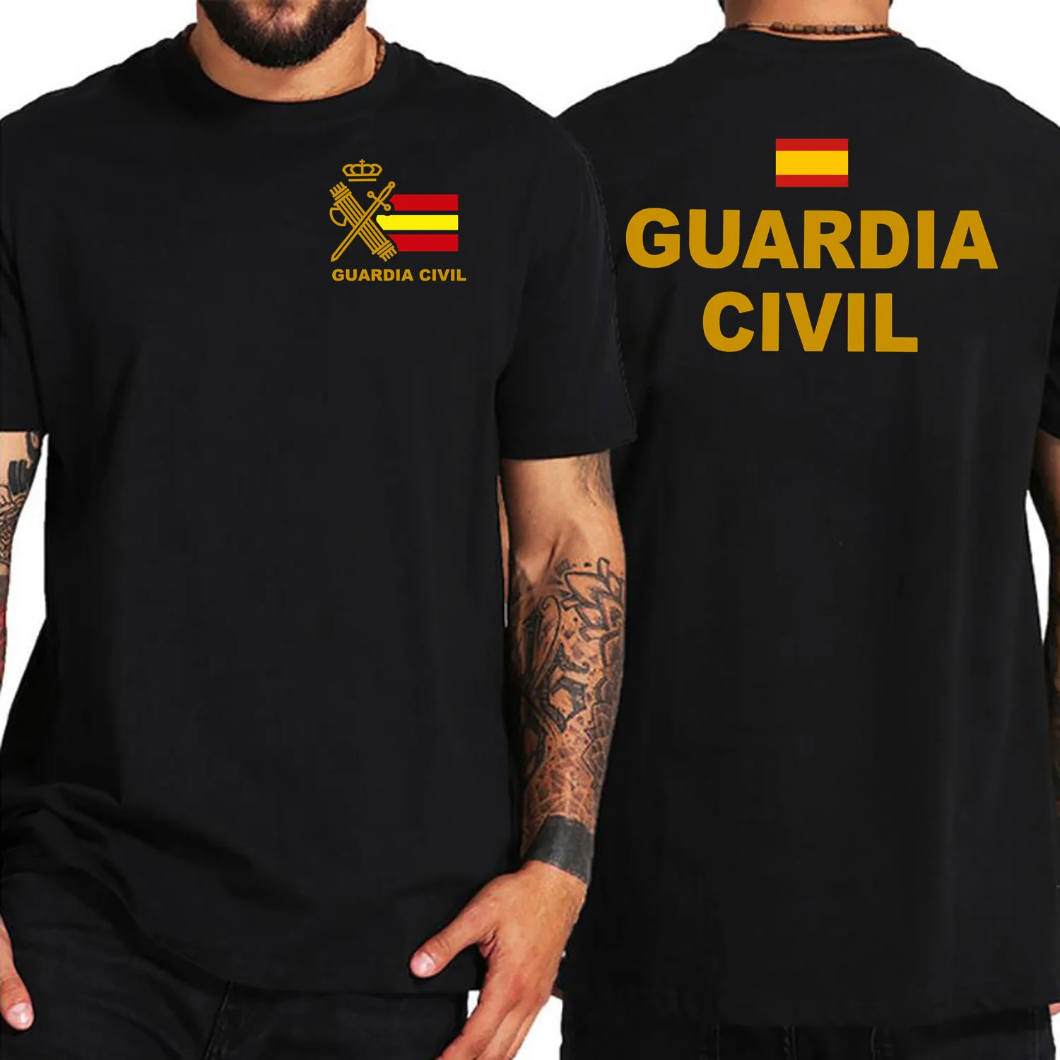 Guardia Civil España Spain Flag T Shirt Fashion Trendy Casual Clothing Stylish HipHop Tops Tee Shirt Leisure Tshirt Mens T-Shirt