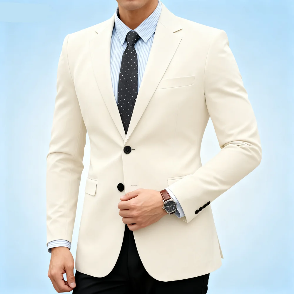 

Men's Solid Style Blazer Smart Casual Wedding Business Tuxedo Jacket Formal Men's Best Man Smart Dress Suit Jacket