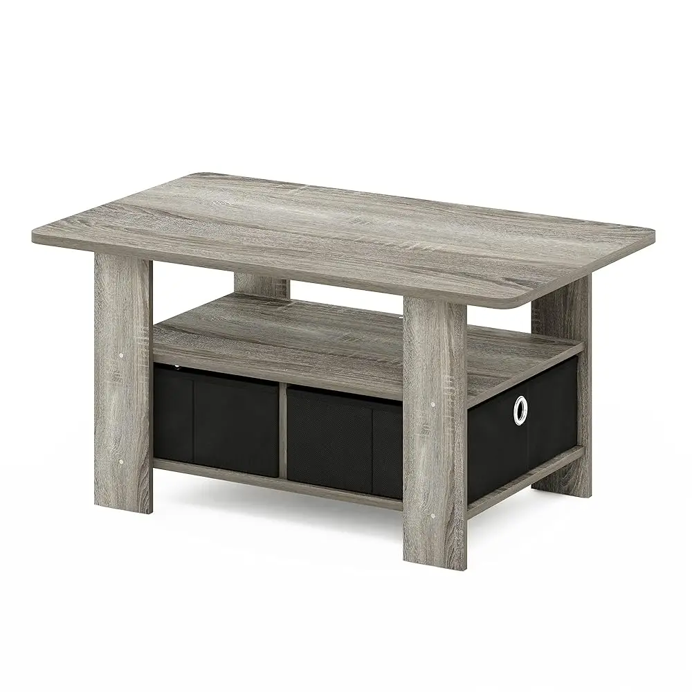 

Andrey Coffee Table With Bin Drawer, French Oak Grey/Black