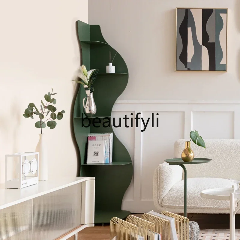 

Seagrass corner cabinet Nordic light luxury living room corner storage cabinet shelf bedroom