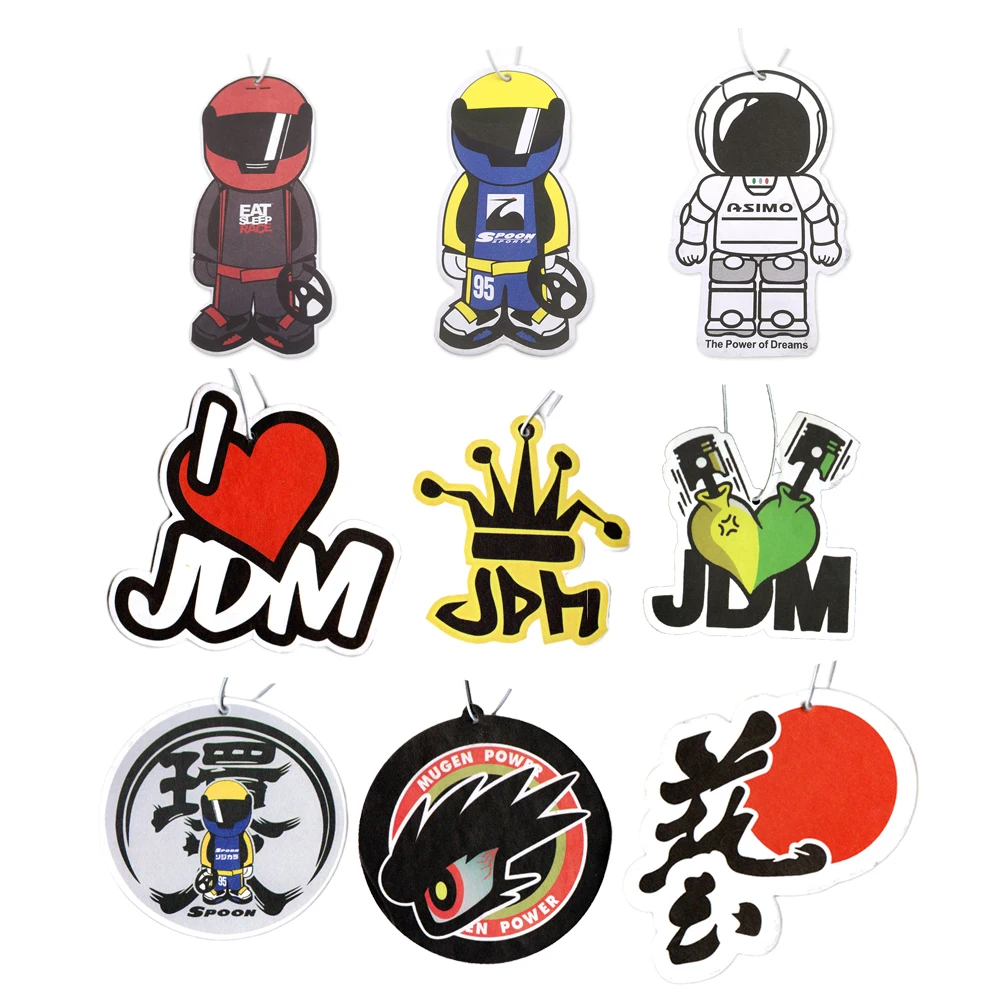 Newest Car Air Freshener JDM Japan Robot Hanging Rearview Mirror Perfume Flavoring for Spoon Mugen Solid Paper JDM Accessories