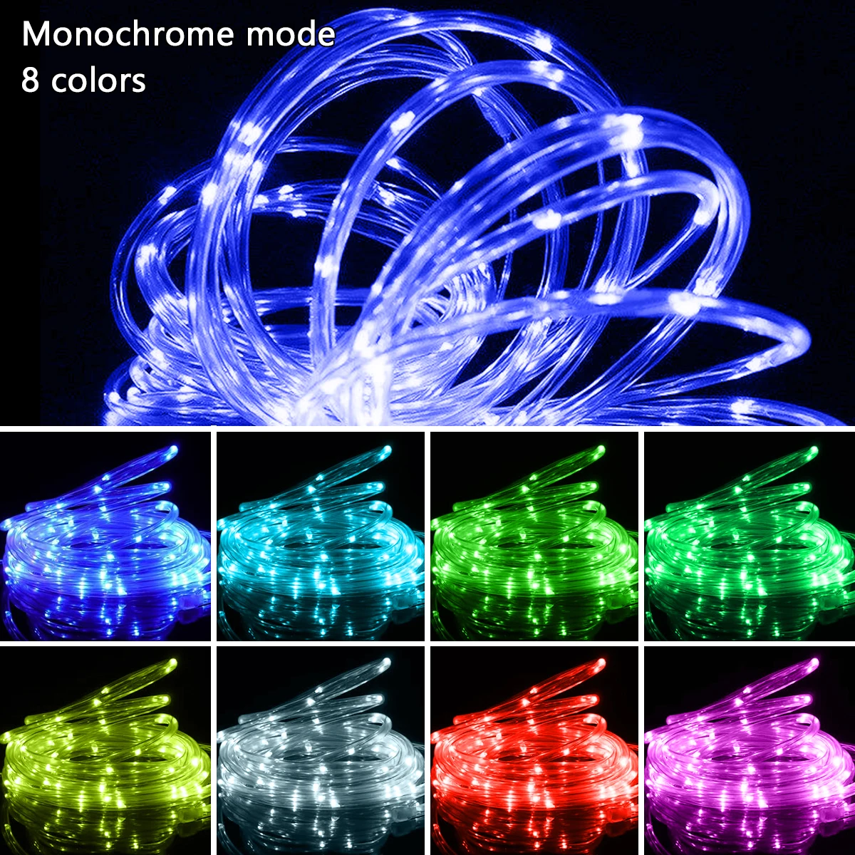 12M 100 LEDs Rope Lights Outdoor, Multi-color and 19 Colorful Modes with Remote, Waterproof USB Fairy Lamp for Christmas Party