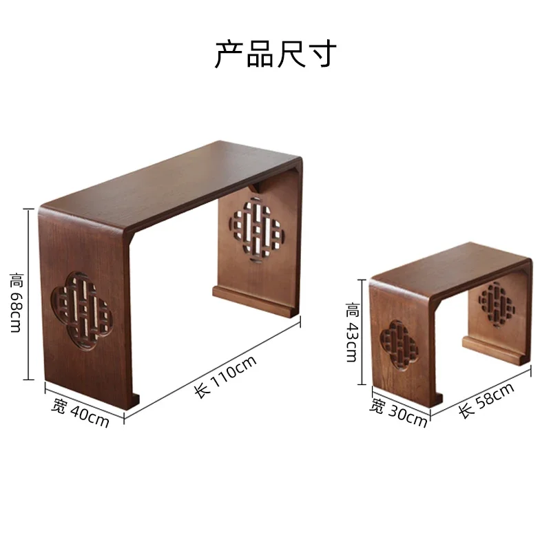 traditional Chinese study,Solid wood guqin table and stool resonate with the qin table, new Chinese style Zen calligraphy table