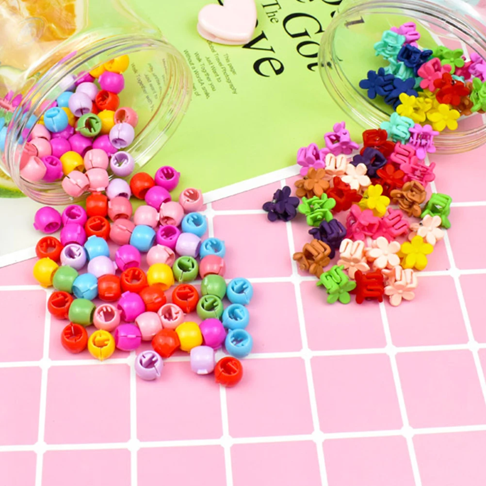 

100pcs Colorful Flowers Hair Clips Mini Barrettes Pins Headdress Cute Simple Design Long Lasting Durable Material Match