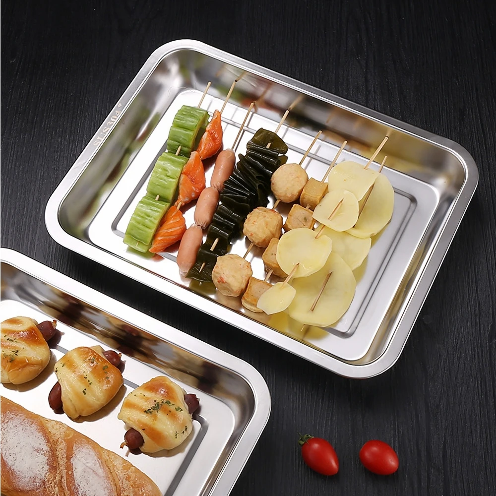 Kitchen Baking Pan Storage - 1 قطعة الفولاذ المقاوم للصدأ الغذاء