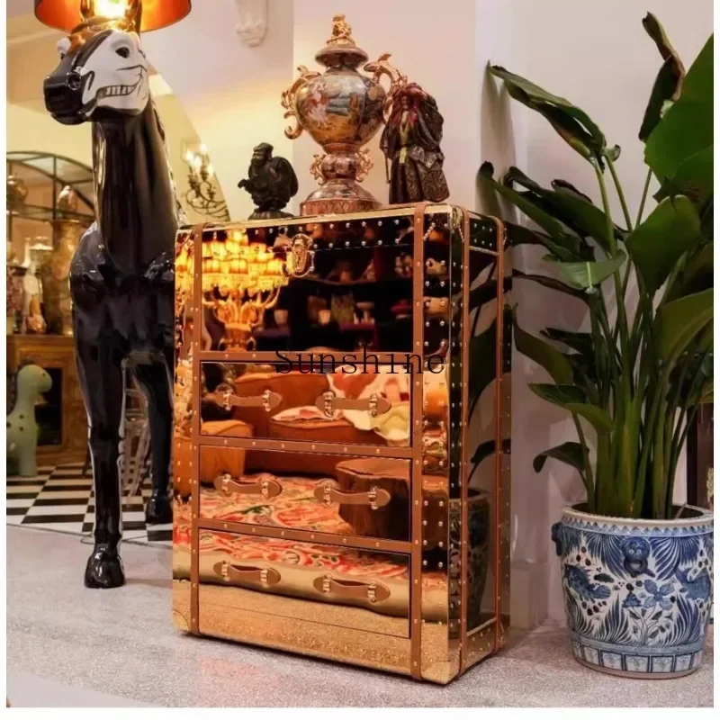 Armoire de Rangement Décorative, Style Français Rétro