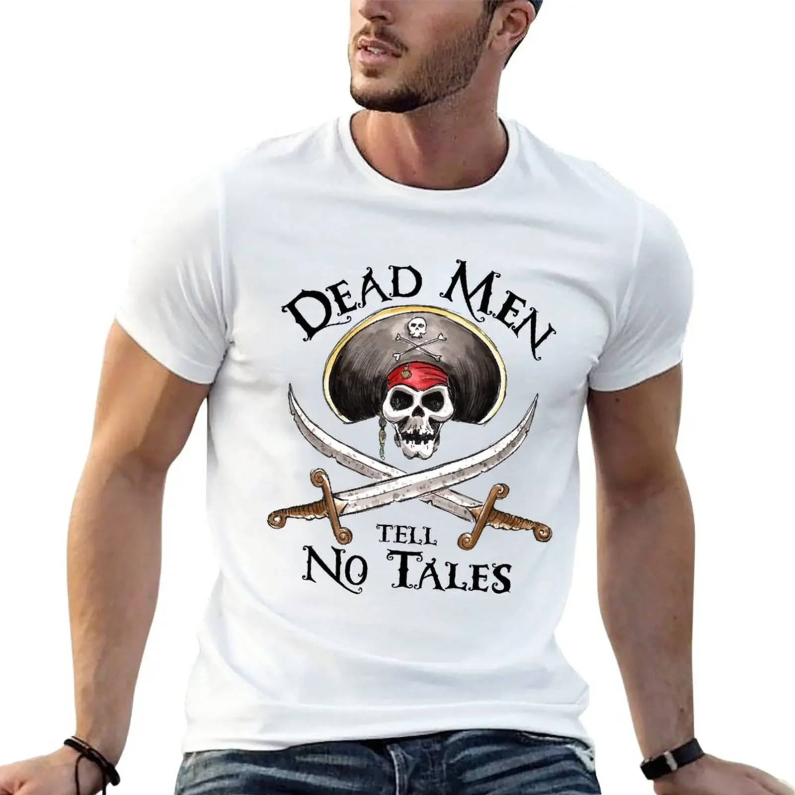 

Dead Men Tell No Tales T-Shirt plain Aesthetic clothing oversized t shirt men