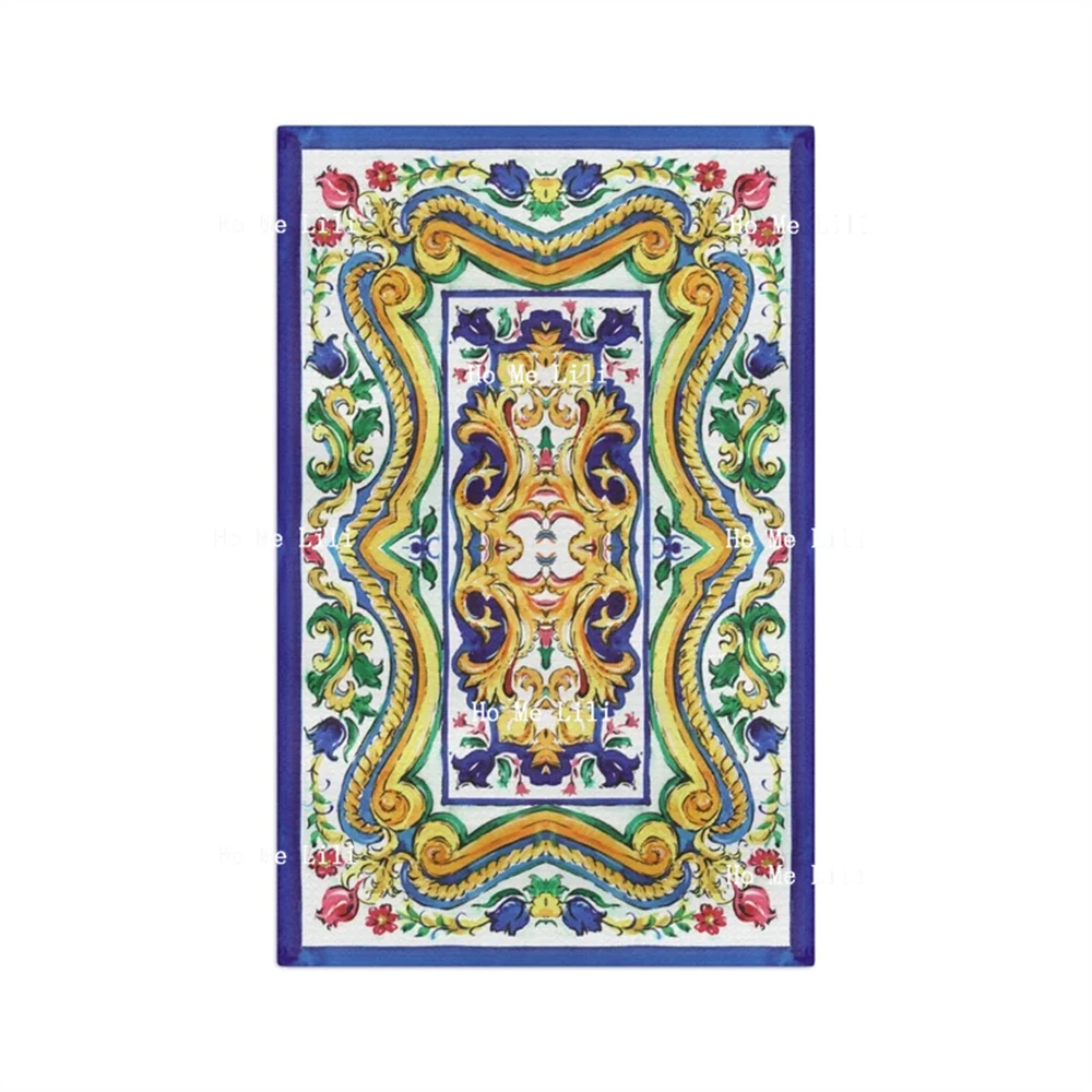 Italian Majolica Tile Colorful Maiolica Sicilian Tiles Mediterranean Amalfi Coast Quick-Drying Towel