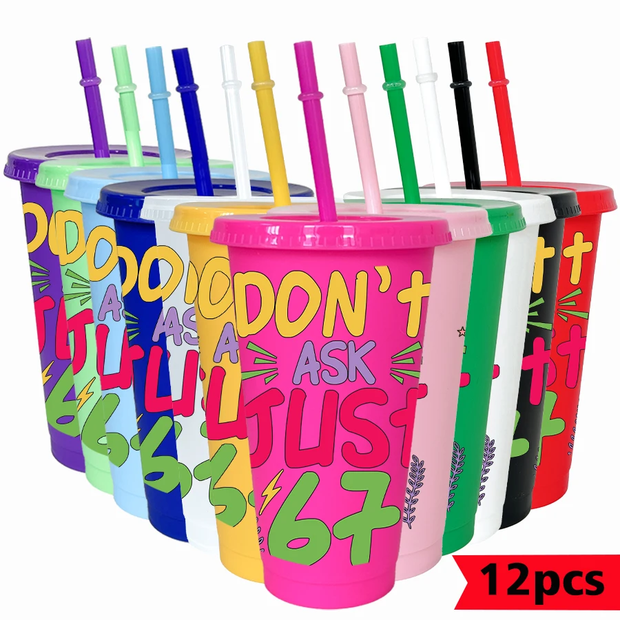 12Pcs/lot 67 Series Lightning Plant 26oz Colorful Plastic Tumbler Birthday Party Drinkware Homecoming Water Cup