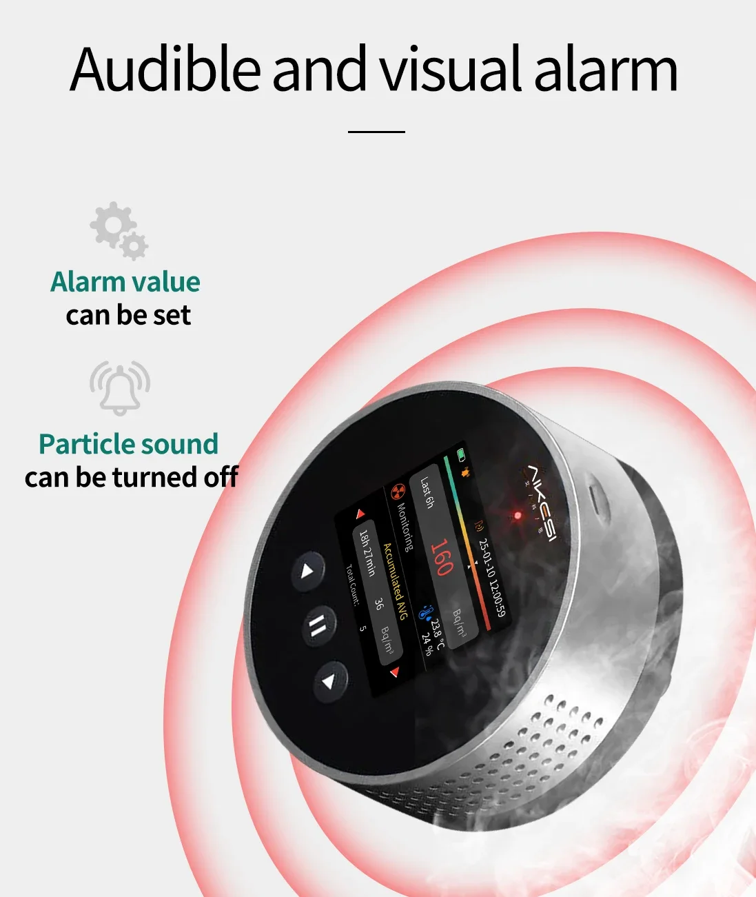ラドン検出器 OEM スマート空気質ラドン半導体モニターセンサー パルスアルファ分光検出器