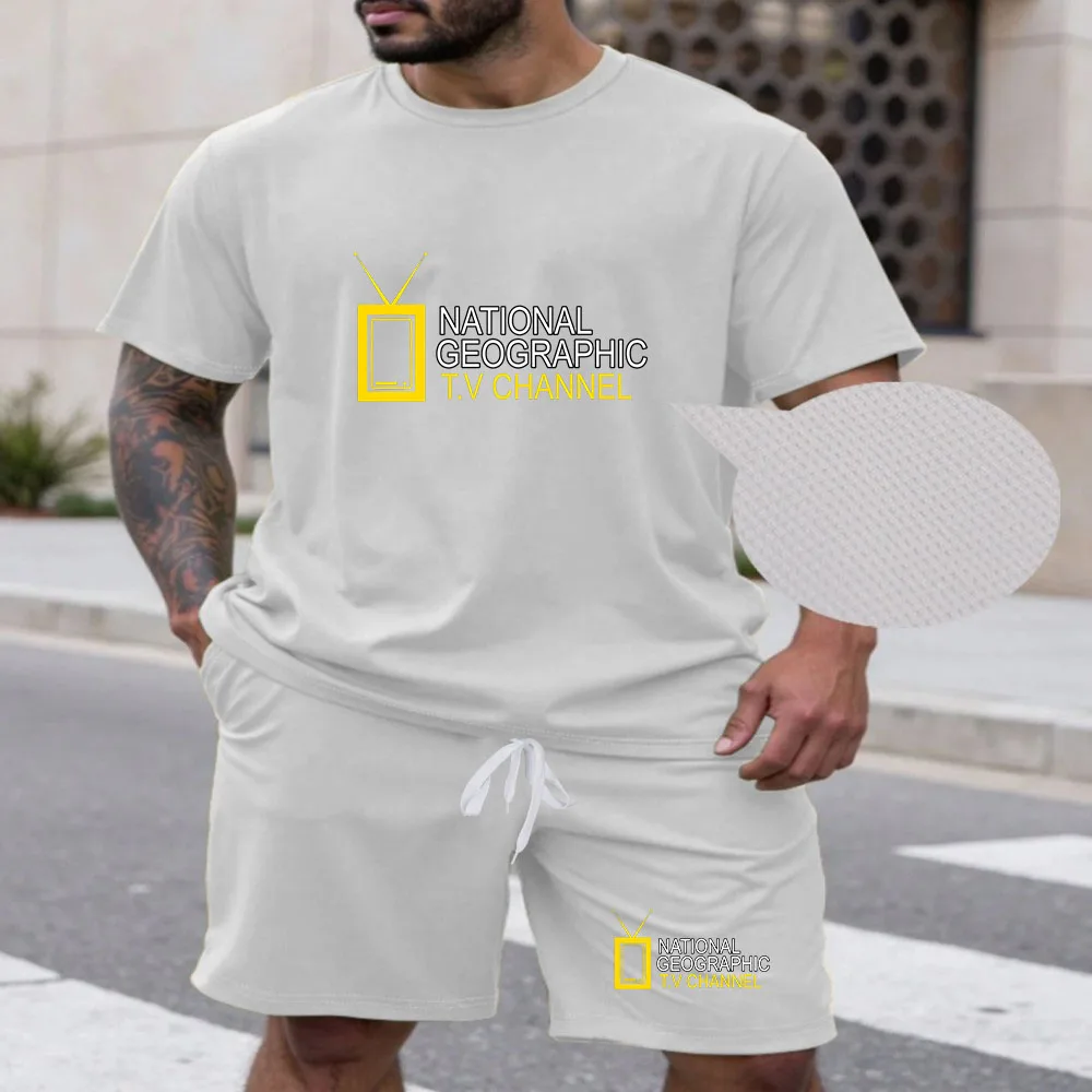 

Paris Fashion Shorts Outfit for Men Summer Daily Casual Sports Jogging Suit O-neck T-shirt and Walking Shorts Men's Clothes