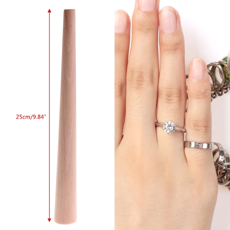 Wood Tapered Mandrel Ring Tool for Finger Ring Fashion Jewelry Rings Making Forming Measauring Equipment