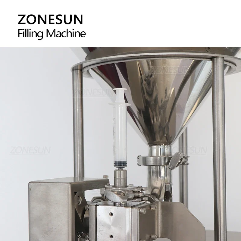ZONESUN ZS-YTCP12V 1-12ml Pneumatique Seringue Machine De Remplissage pour Pâte Liquide En Céramique Pompe À Piston avec 20L Trémie
