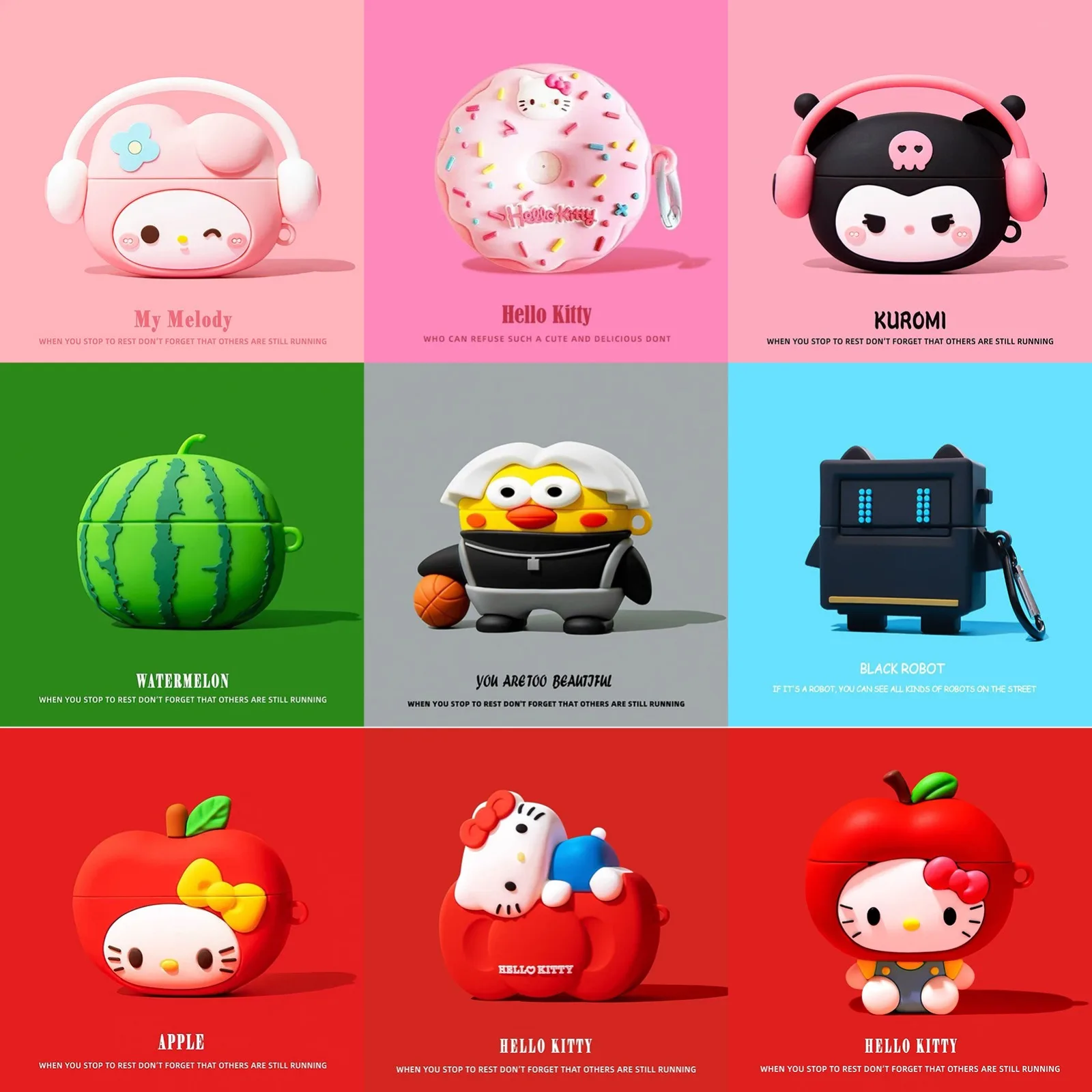 Capa Protetora de Silicone 3D para Redmi Buds 8 Lite, Estojo para Fones de Ouvido Bluetooth Xiaomi Redmi Buds 6 Lite, Capa Protetora com Desenho Animado