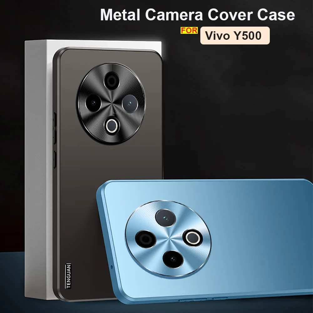 Ультратонкий металлический чехол для камеры для Vivo Y500 Y500 5G, противоударный матовый чехол для ПК, мягкий бампер, кожа Funda