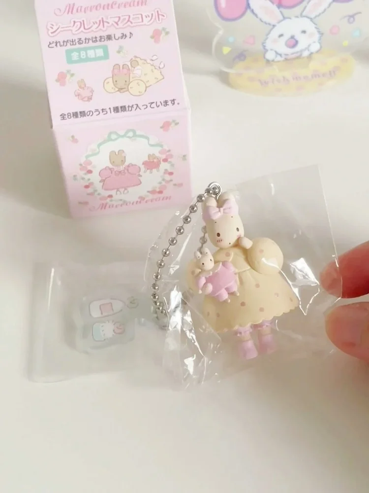 Sanrio Series Anime Rabbit Bunny Blind Box Toy Marron Cream Keychain Charms Collectible Accessories for Friends Birthday Gifts