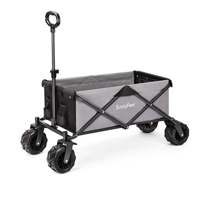 

The New Camping Cart Can Be Folded Outdoor Hand-pushed Picnic Cart Camp Trailer Pull Rod Small Pull Car Camper