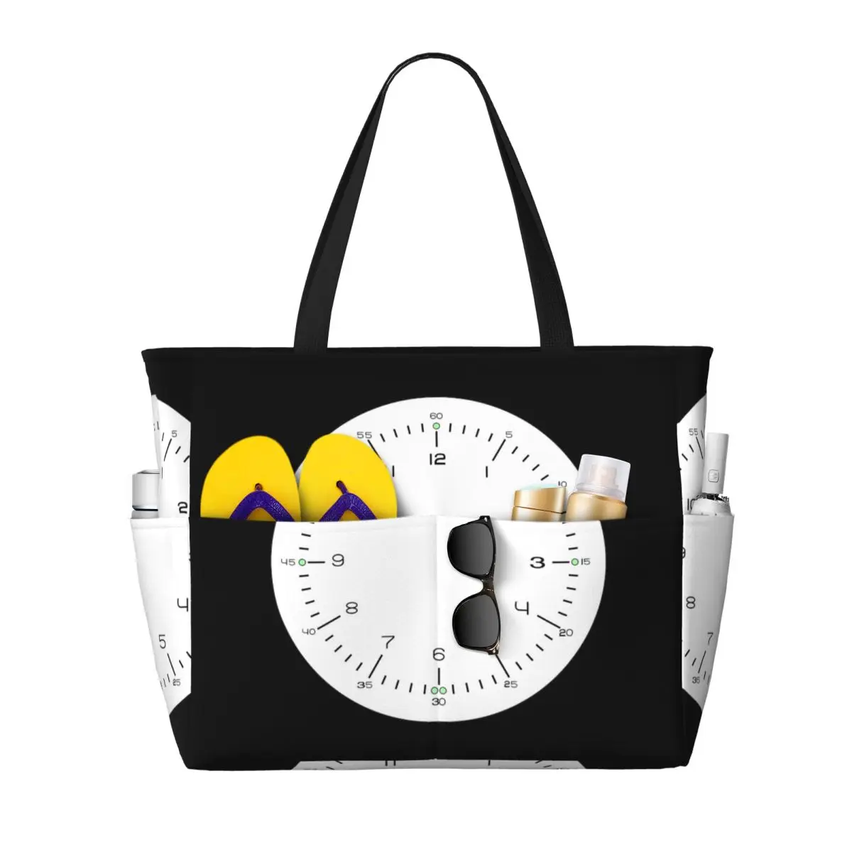 

Minimalist Bauhaus White Beach Tote Bag Sport Gym Yoga Duffle Large Tote Bag Women Travel Bag Fitness bag