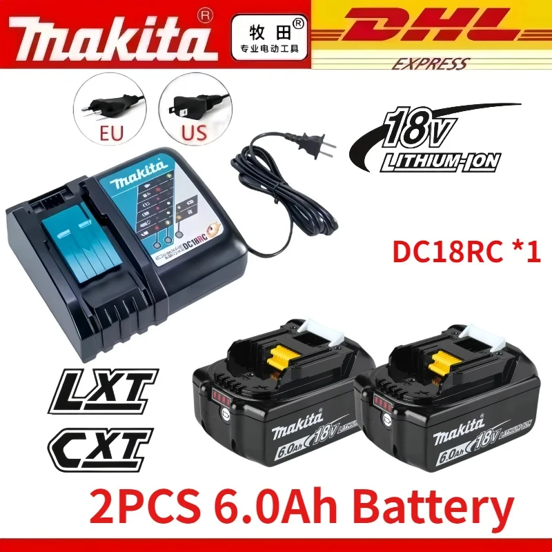 

OriginalMakita 18V 5.0/6.0Ah Battery Rechargeable Lithium Ion for⚡DDF487 BL1880 BL1860B LXT400 Power Tool Makita 18V Battery