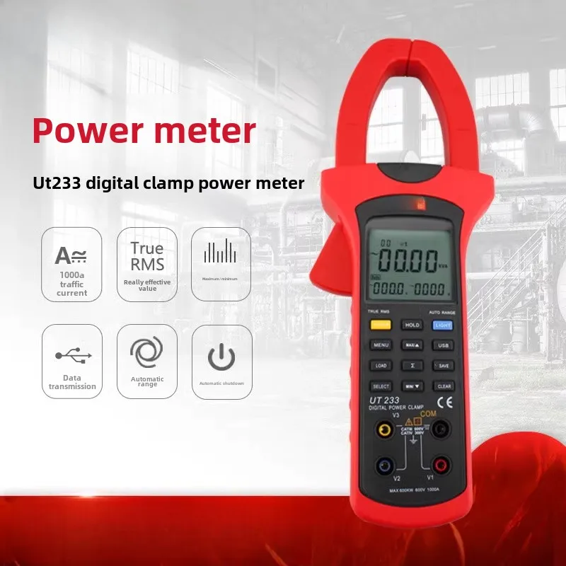 

Industrial UT233UT243/B digital clamp harmonic power meter voltage power measuring instrument electrical parameters
