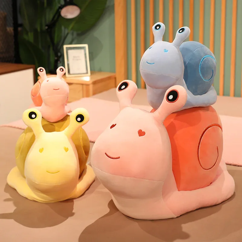 25cm Cartoon Snails Plush Toys Lovely Animal Pillow Stuffed Soft Kawaii Snail Dolls Sofa Cushion Cute Birthday Gift for Girls