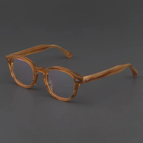 Imagen 1 del producto Montura de gafas ópticas para hombre y mujer, gafas Vintage de Johnny Depp, montura de gafas de acetato para ordenador, lentes transparentes